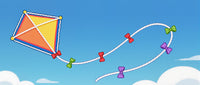 A Kite Flying High In A Blue Sky — Stock Illustration