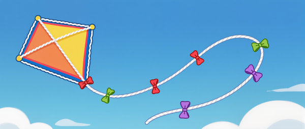 A Kite Flying High In A Blue Sky — Stock Illustration