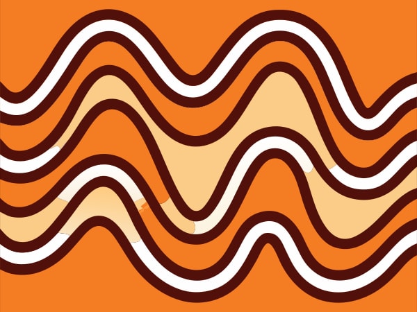 Abstract Wave Design With A Red And White Color Scheme Flowing Lines That Create A Sense Of Movement And Rhythm — Stock Vector
