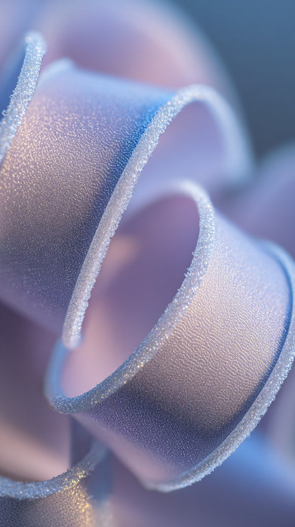 Displays A Close Up View Of A Purple Ribbon With A Textured Surface Showcasing Its Intricate Design And Color Variations — Stock Photo