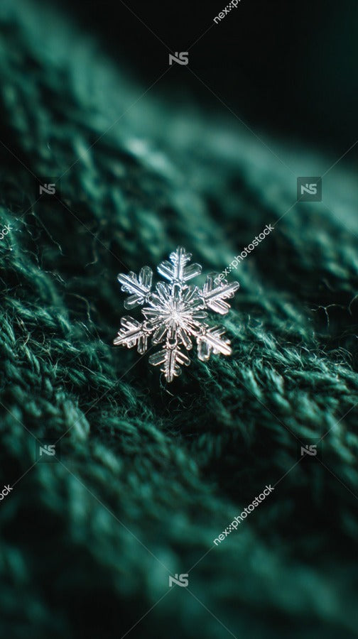 Snowflake Jewelry On Knitted Textile — Stock Photo