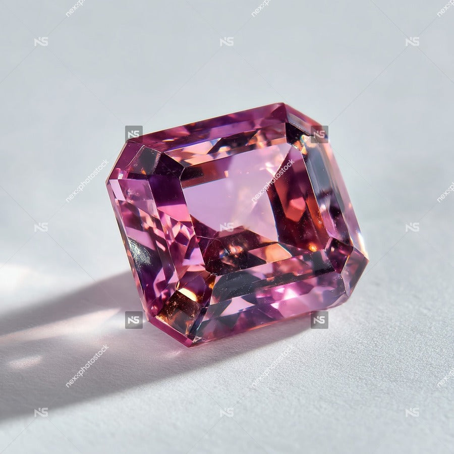Displays A Large Vibrant Purple Gemstone With A Glossy Finish Set Against A White Background — Stock Photo