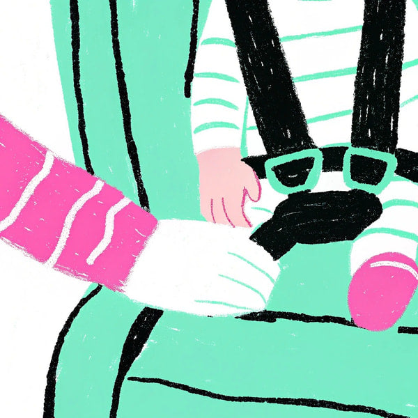 Illustration Of A Person Sitting In A Car Seat With A Harness On Being Buckled Up By An Adult S Hand — Stock Illustration