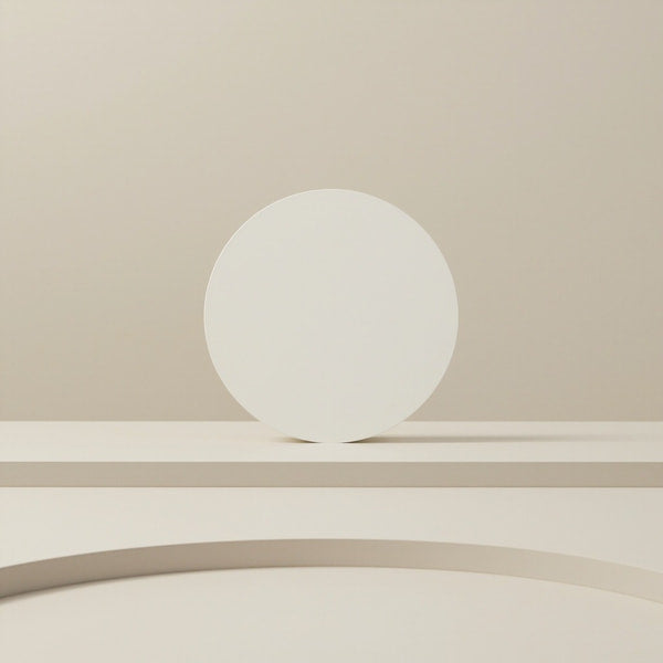 Displays A Minimalist Oval Object Placed On A Curved Surface Which To Be A Table Stand — Stock Photo
