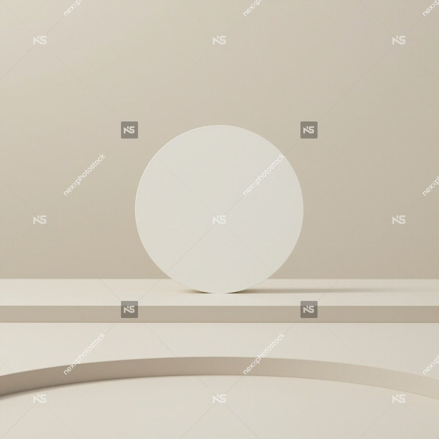 Displays A Minimalist Oval Object Placed On A Curved Surface Which To Be A Table Stand — Stock Photo