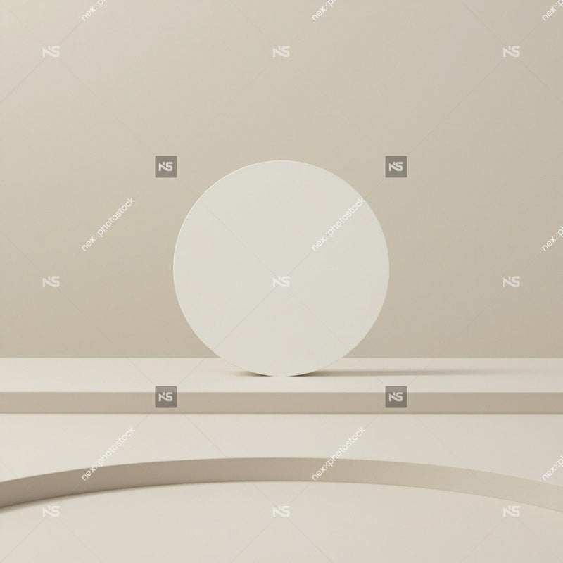 Displays A Minimalist Oval Object Placed On A Curved Surface Which To Be A Table Stand — Stock Photo