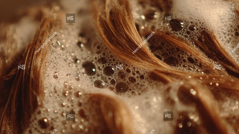 Foamy Soap Bubbles In A Close Up Shot With Droplets Of Water Visible On The Surface — Stock Photo