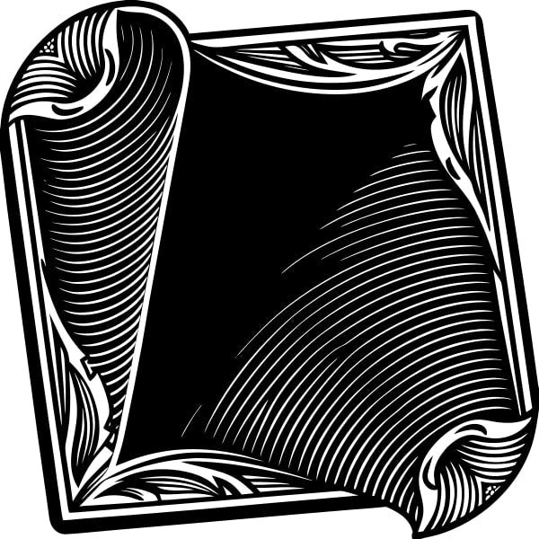 Black And White Illustration Of A Vintage Style Frame With Intricate Designs On The Sides — Stock Vector