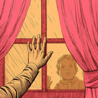 Child S Window With A Hand Reaching Out From Inside Looking Out At A Child Outside — Stock Illustration