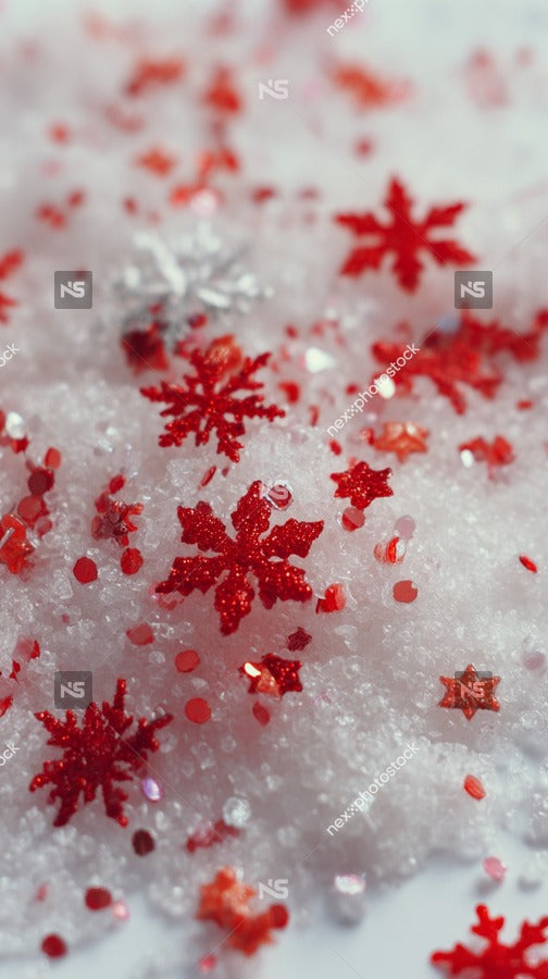 Red Snowflake Confetti — Stock Photo