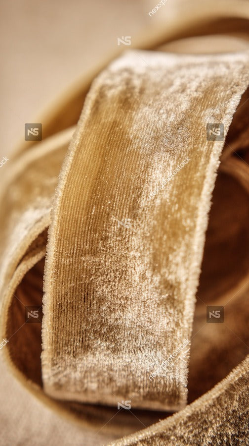 Close Up Of A Rustic Ribbon Texture With Visible Dust And Debris Set Against A Blurred Background — Stock Photo