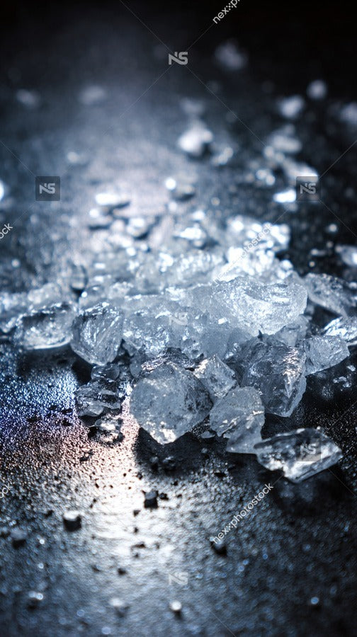 Clear Ice Cubes On A Dark Background — Stock Photo