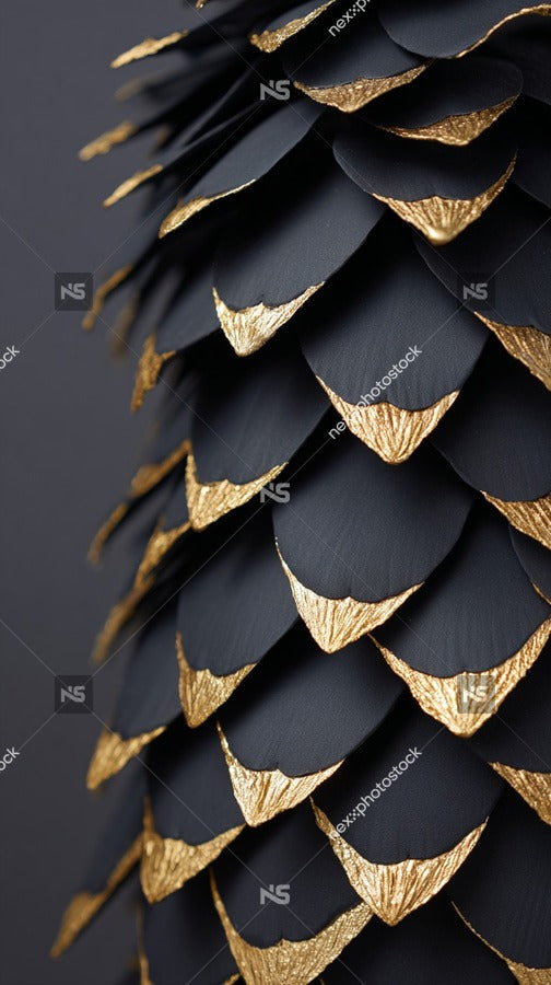 A Close Up Of A Fabric With A Gold Leaf Pattern Showcasing Its Intricate Design And Texture — Stock Photo