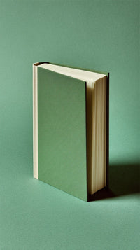 Shows A Book With A Green Cover And White Pages Placed Against A Green Background — Stock Photo
