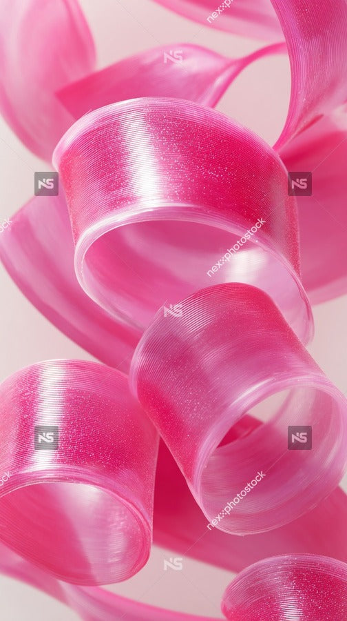 Pink Ribbons In A Roll — Stock Photo