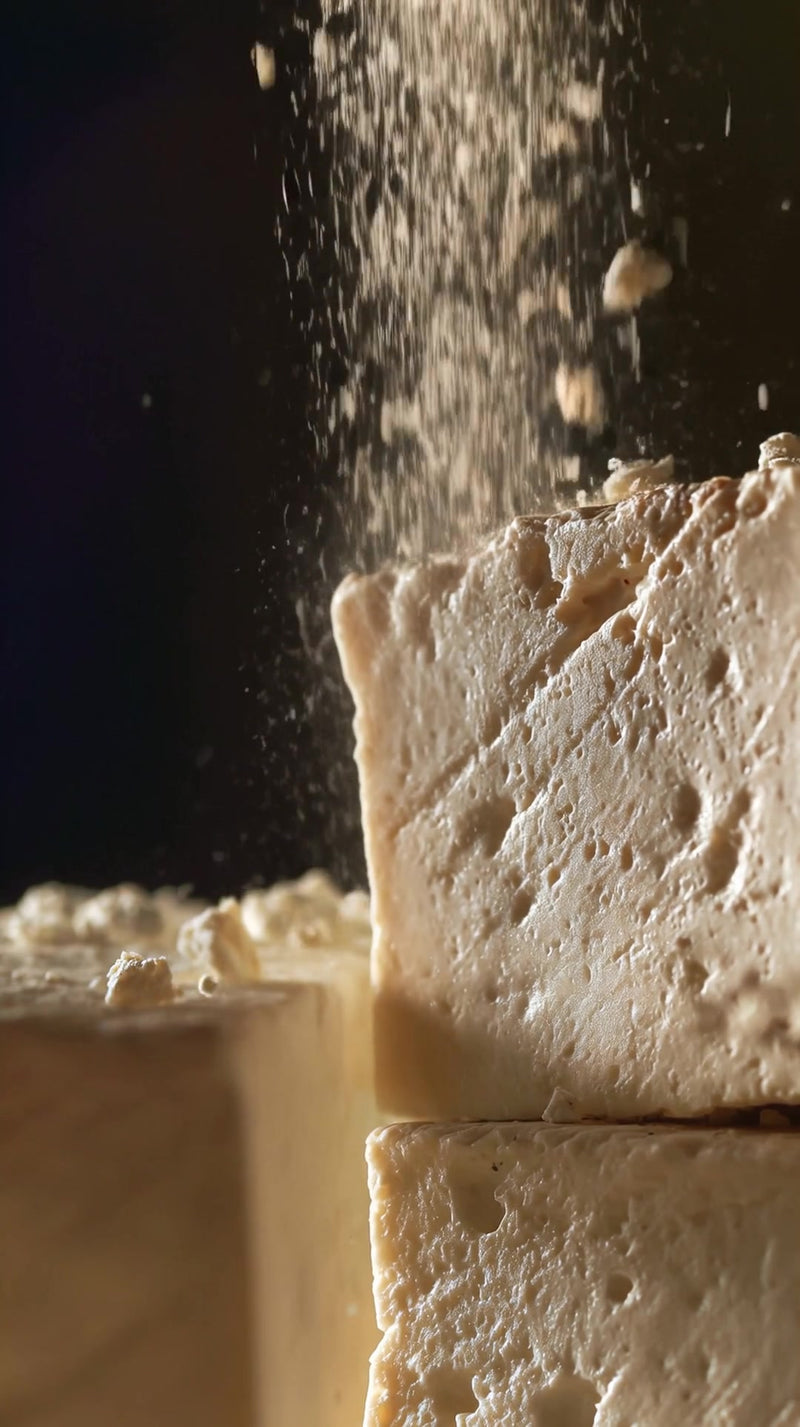 powdered sugar dusting cake - Stock Video