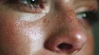 A Close Up Image Capturing A Person S Face Highlighting Their Pores — Stock Photo