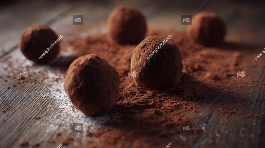 Cinnamon Chocolate Truffles On A Wooden Surface — Stock Photo