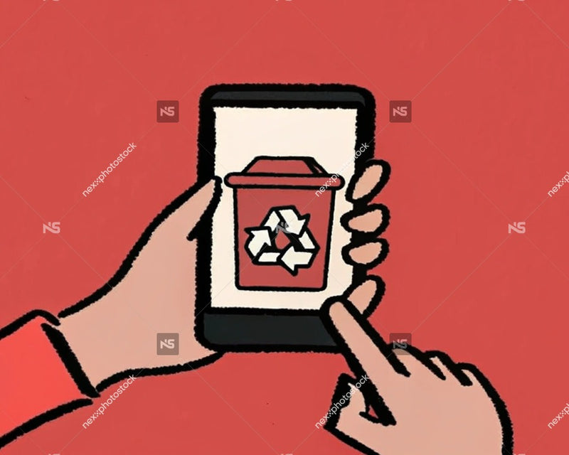 Recycling App Promotion — Stock Illustration