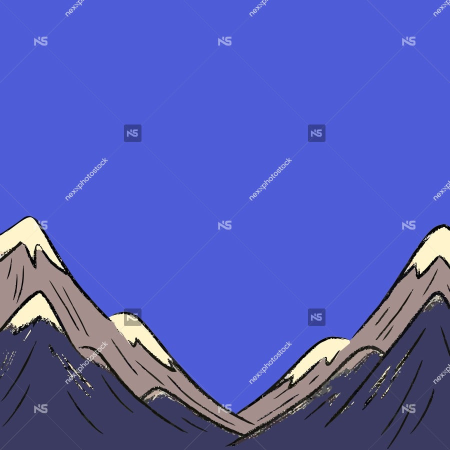Showcases A Breathtaking Mountain Range With Majestic Peaks Reaching Towards The Clear Blue Sky — Stock Vector