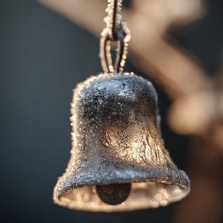 A Bell With A Chain Hanging From It Suspended From A Branch — Stock Photo