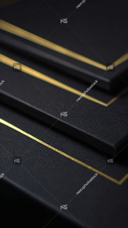 Luxury Business Cards With Gold Foil Accents And Black Background — Stock Photo
