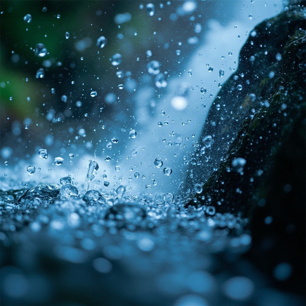 Raindrops Falling On Rocky Surface — Stock Photo