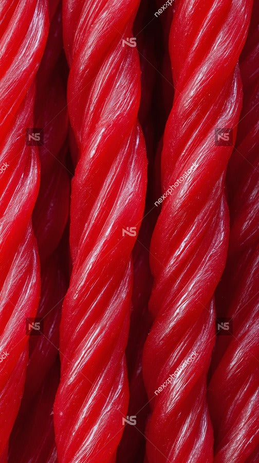 Red Rope Twists In A Close Up Shot With Multiple Strands Of Red Rope Tightly Coiled Together Against A Dark Background — Stock Photo