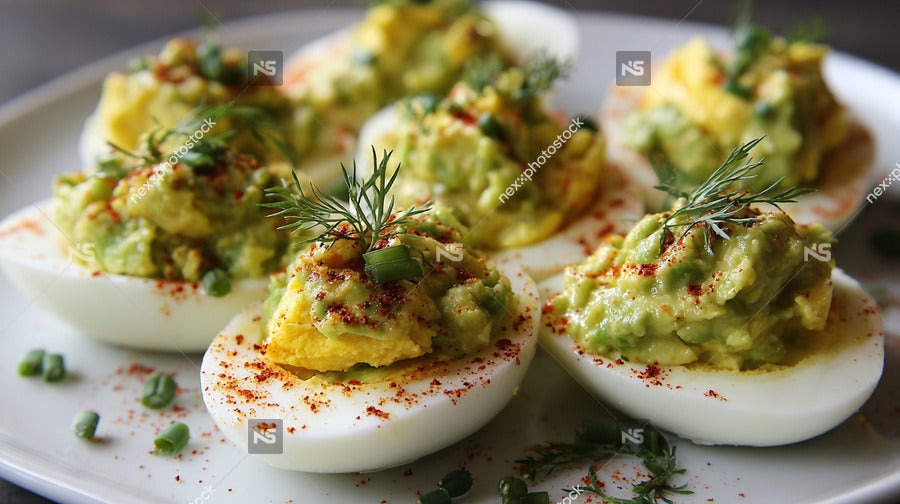 Deviled Eggs Topped With Spices — Stock Photo