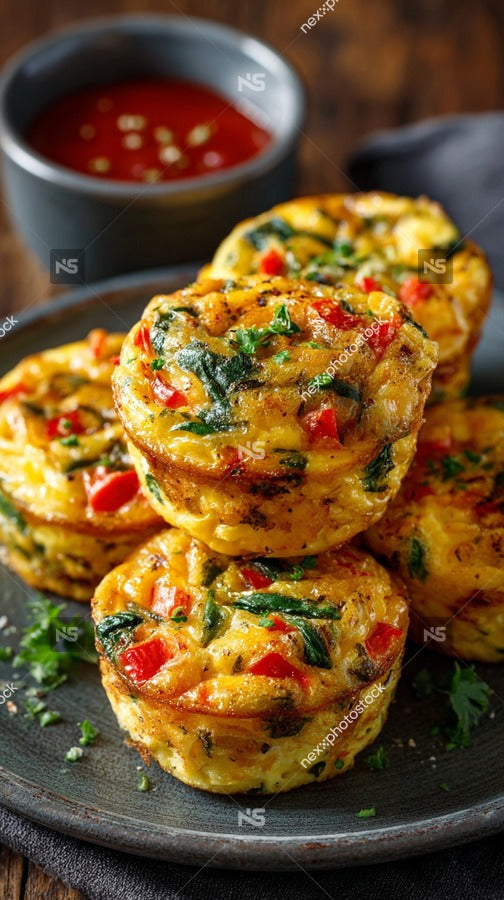 Delicious Spinach Stuffed Mushrooms A Tasty Appetizer Side Dish Served On A Black Plate With A Dipping Sauce In The Background — Stock Photo