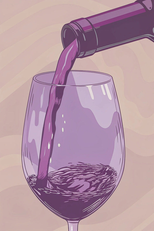 Wine Glass Being Filled With Red Wine — Stock Illustration