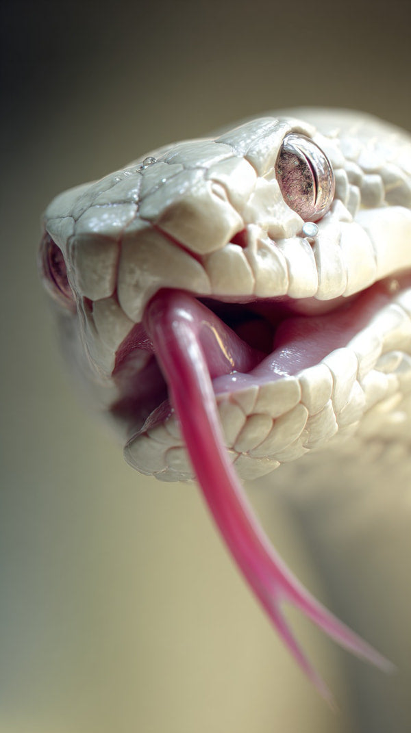 A Close Up Image Of A Snake With Its Tongue Extended Showcasing The Snake S Unique Features And Colors — Stock Photo