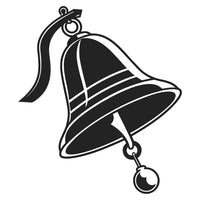A Black And White Illustration Of A Bell With A Chain Hanging From A Hook — Stock Vector