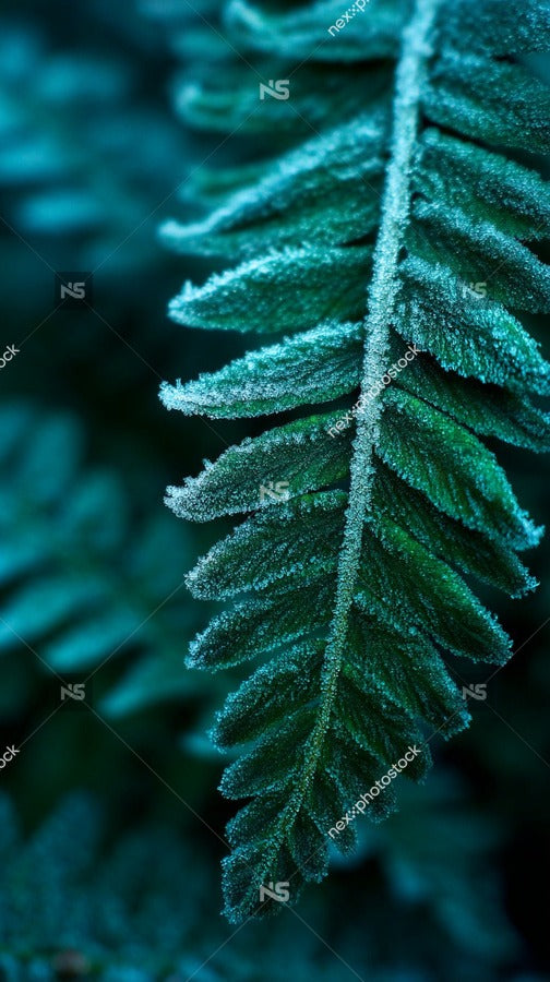 Frost Covered Fern Leaf (2) — Stock Photo