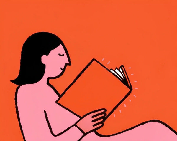 A Woman Reading A Book — Stock Illustration