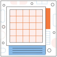 A Digital Game Board With Red And Blue Squares In A Graphic Design Showcasing Its Layout And Color Scheme — Stock Vector