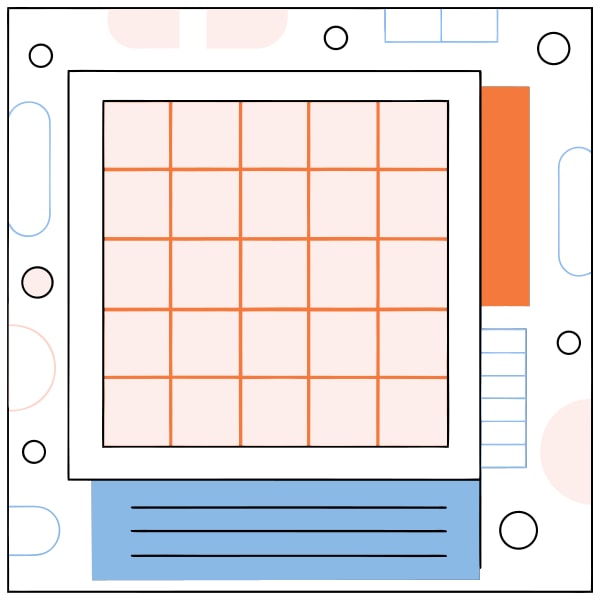 A Digital Game Board With Red And Blue Squares In A Graphic Design Showcasing Its Layout And Color Scheme — Stock Vector