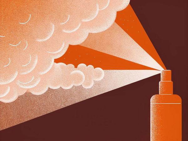Illustration Of A Vintage Style Poster An Orange Factory With Smoke And Clouds Emanating From Its Top Set Against A Red Sky Background — Stock Illustration
