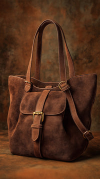 Brown Leather Handbag With Strap — Stock Photo
