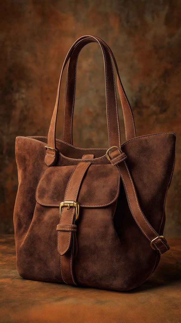 Brown Leather Handbag With Strap — Stock Photo