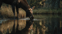 A Moose Drinking Water From A River In A Natural Setting — Stock Photo