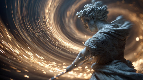 Depicts A Statue In The Process Of Being Crafted With Sparks Flying Around It As It Is Shaped By A Person S Hands — Stock Photo