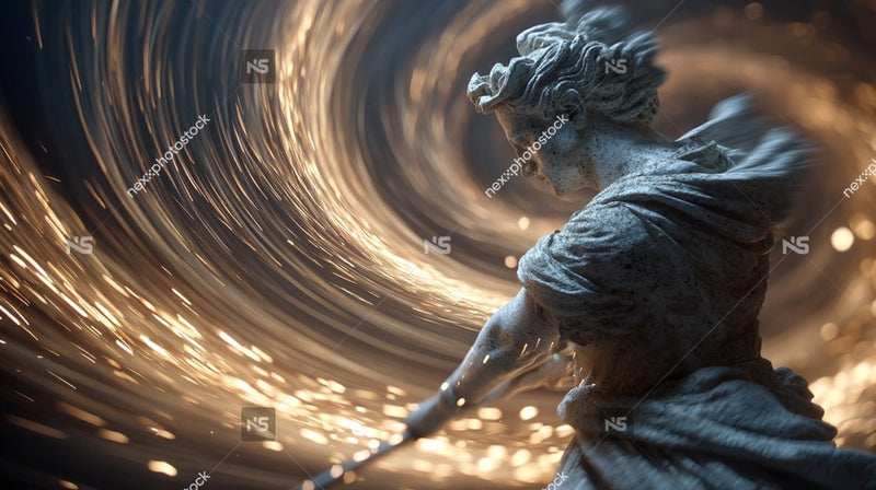 Depicts A Statue In The Process Of Being Crafted With Sparks Flying Around It As It Is Shaped By A Person S Hands — Stock Photo