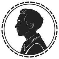 A Black And White Silhouette Of A Man S Profile Depicted In A Circular Frame — Stock Vector