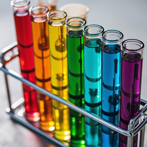 Colorful Test Tubes Displayed In A Metal Rack — Stock Photo