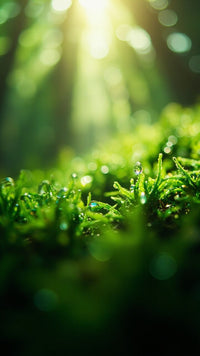 Drops Of Water On A Mossy Surface — Stock Photo