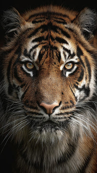 Tiger Portrait With Close Up View Of Its Face Showcasing Its Majestic Features And Intense Gaze — Stock Photo