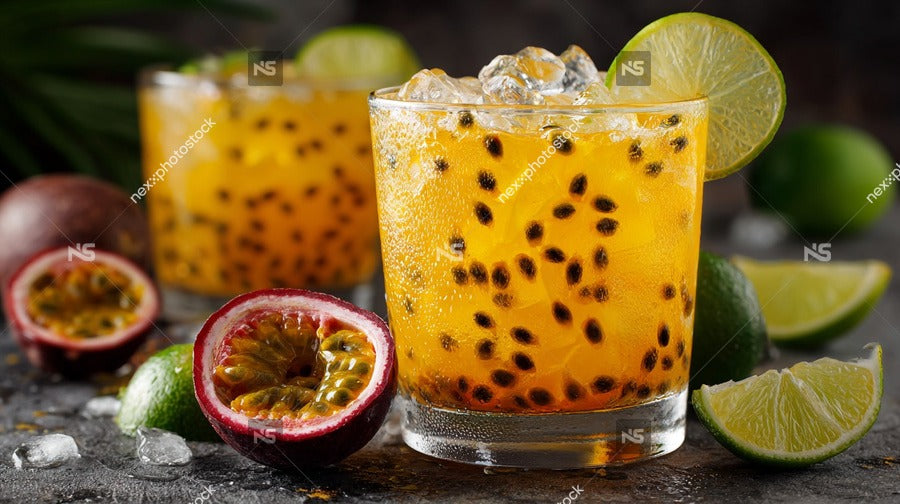 A Refreshing Fruit Punch Garnished With Kiwi Slices Served In A Glass On A Table — Stock Photo