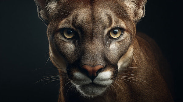 A Striking Image Of A Mountain Lion Captured In Close Up Showcases Its Majestic Features And Intense Gaze — Stock Photo