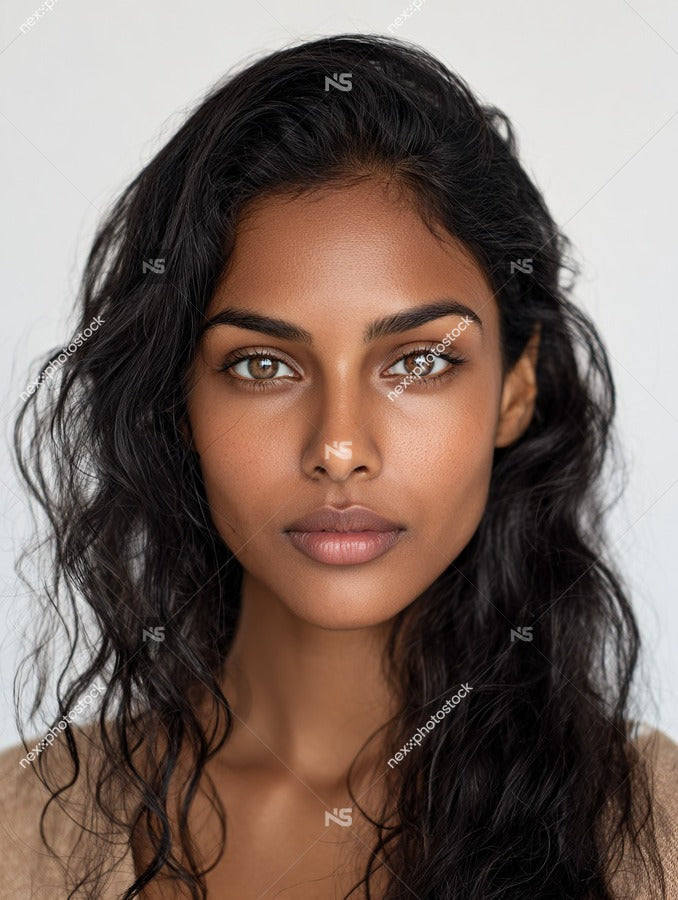 Woman With Long Hair And A Neutral Expression 2 — Stock Photo